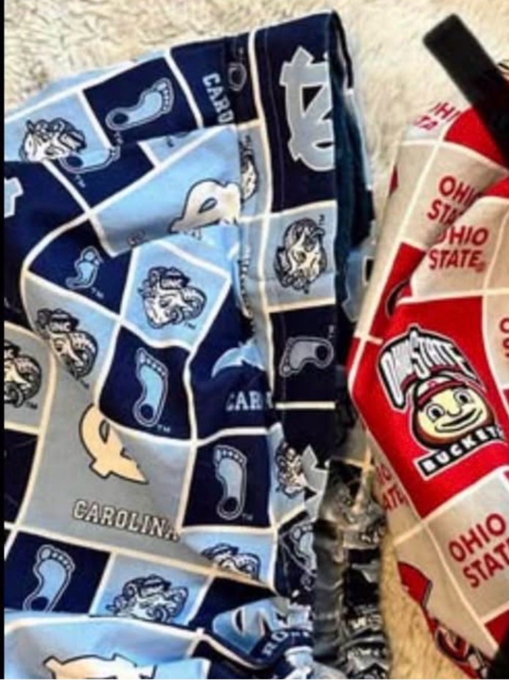 UNC Collegiate Print Scrub Caps (Navy, Light Blue)